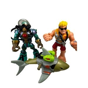 Lot of 3 Fisher Price Rescue Heroes Action Figure Sandy Beach Gil Gripper Shark
